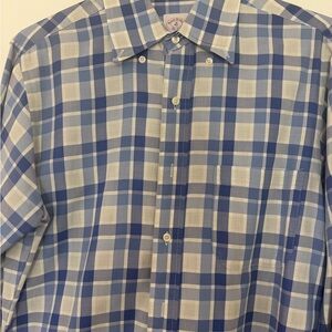 Brooks Brothers Blue and Cream Checkered Shirt